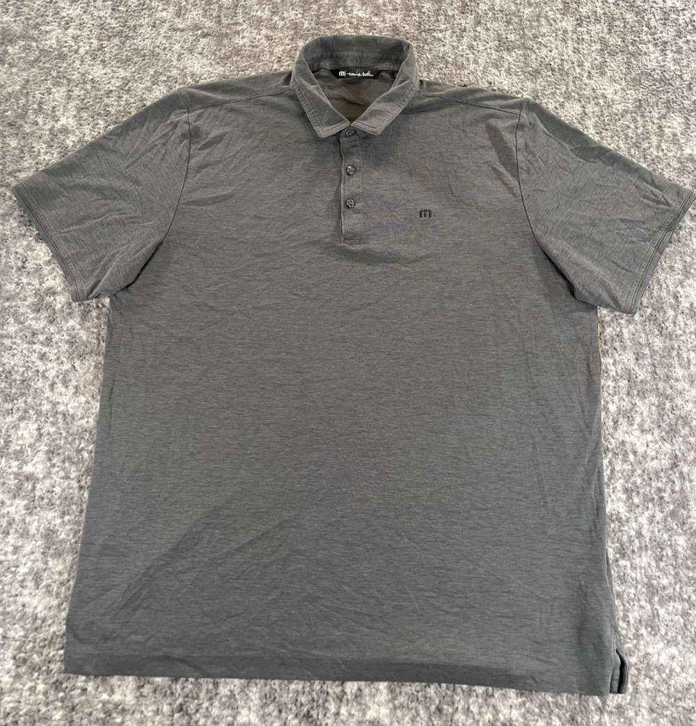 Travis Mathew Polo Shirt Men's 2XL Gray Golf Casual Performance